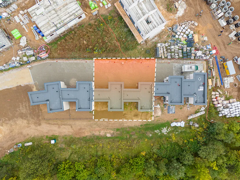 The same site with the boundaries marked