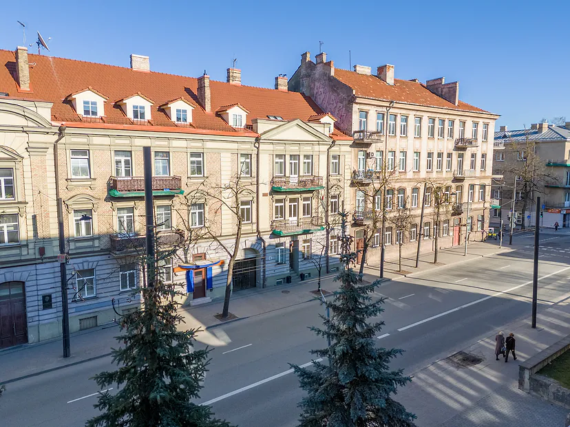 Senamiesčio gatvė ir fasadai iš oro
