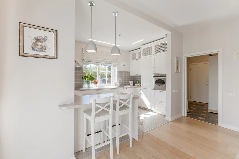 Kitchen with a bar counter