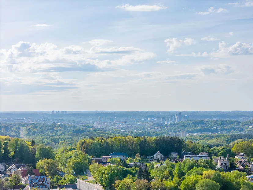 Aerial view toward Vilnius