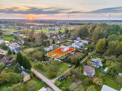 Plot marked in color at sunset