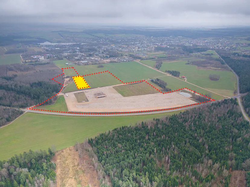 Large land plot with marked boundaries