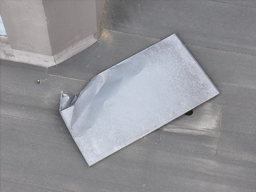 The spot where the flashing came off